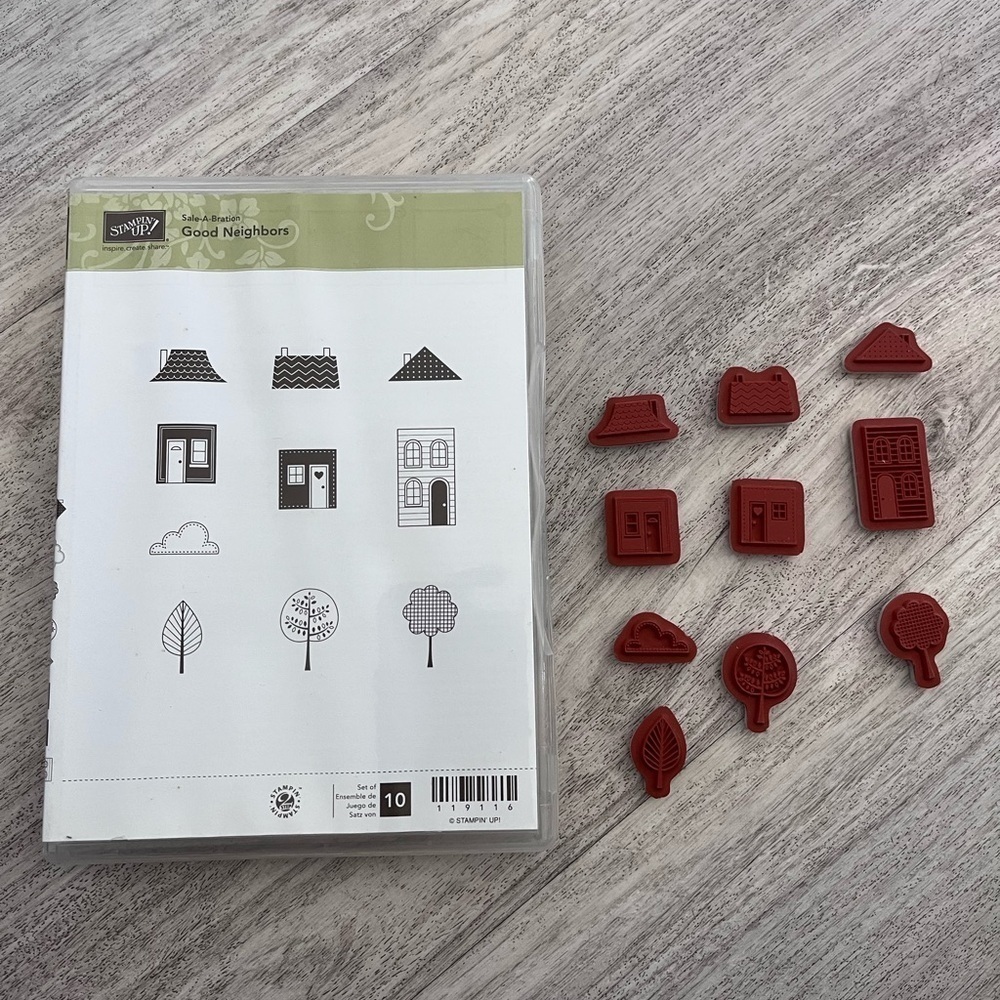 Stampin Up Retired Set Neighborhood houses stamps